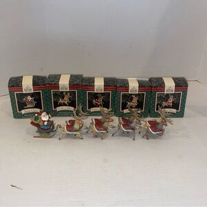 Hallmark vintage 1992 Santa and his eight reindeer complete with boxes